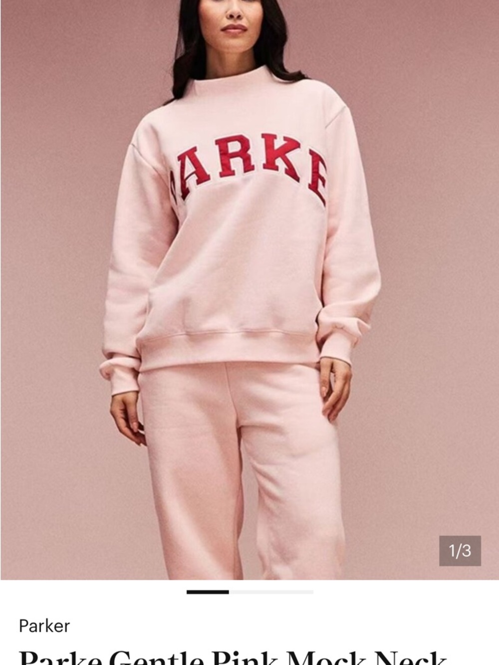 Parke Valentines Day pink and crimson mockneck NWT - Picture 2 of 4